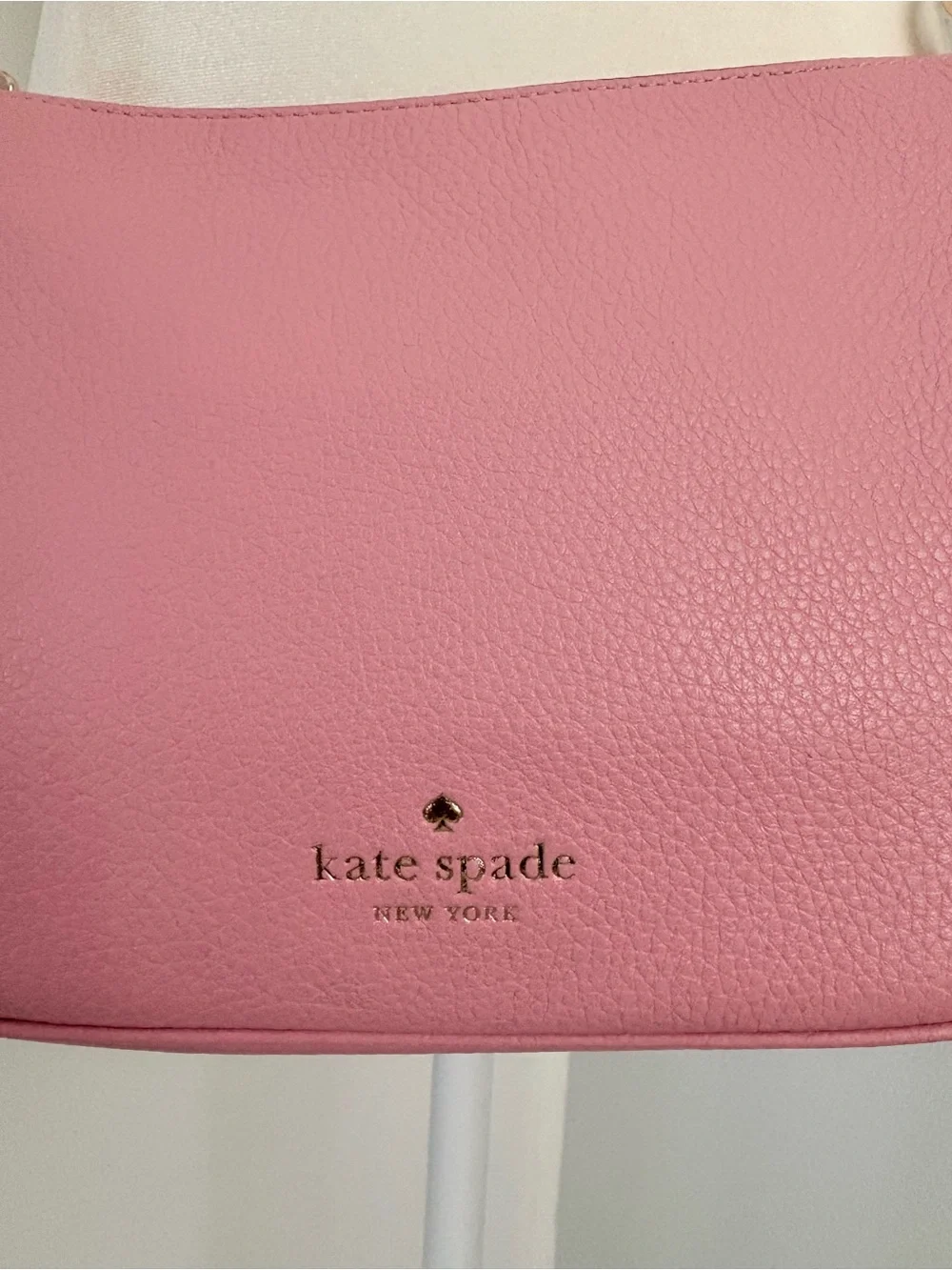 kate spade Pink Pebbled Leather Crossbody with Signature Strap